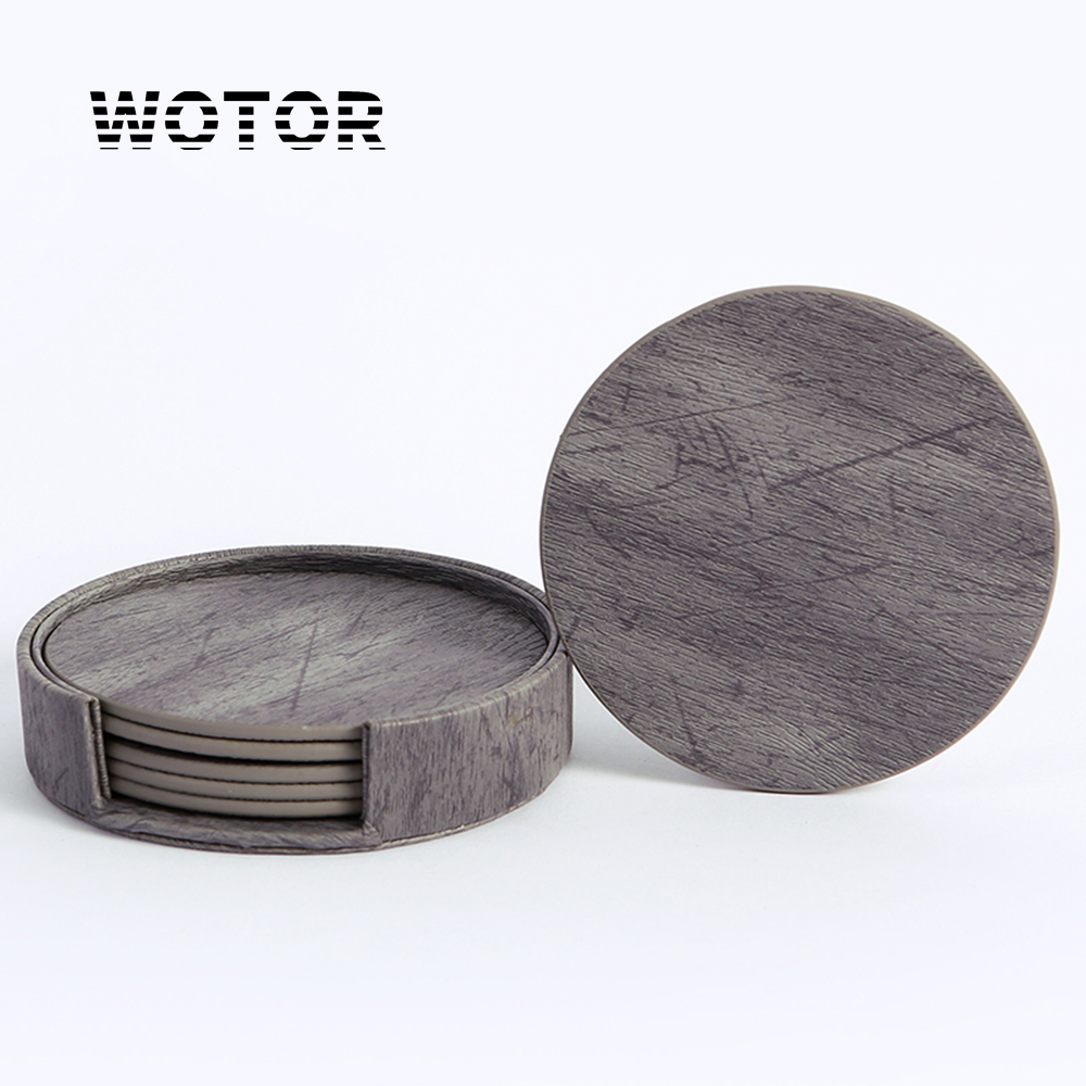 Leatherwork Rings - WOTOR 6PCS/Lot Koło Skóra z drewna