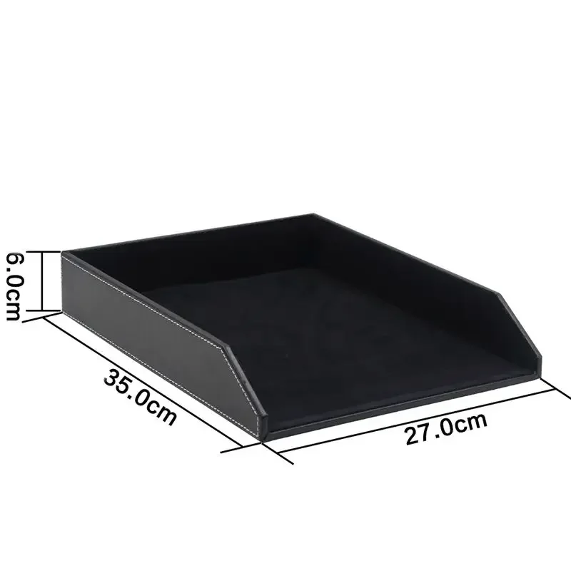Leatherwork Table - Biznesowa jednowarstwowa taca na dokumenty PU