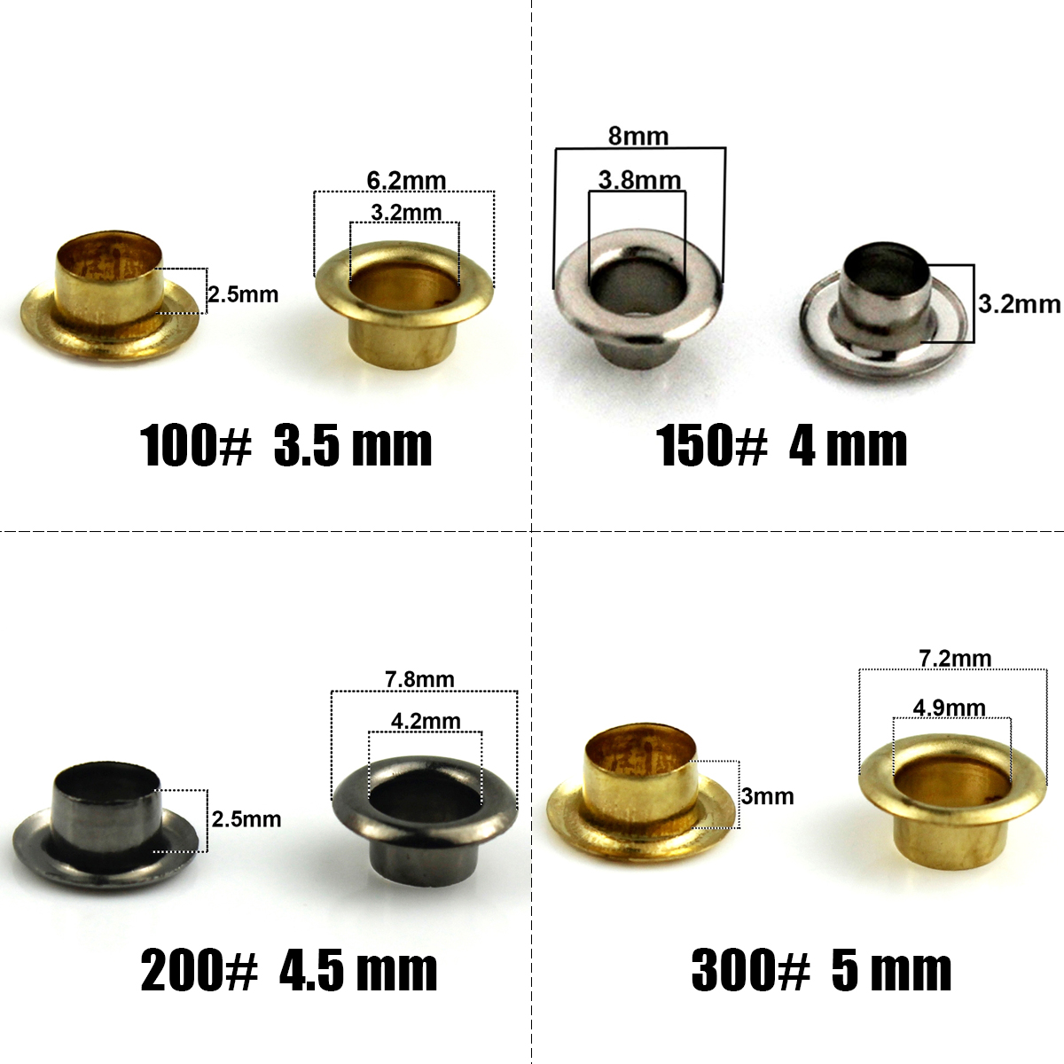 100 zestawów 4mm mosiężnych oc – Leatherwork Eyelets recenzja i cena